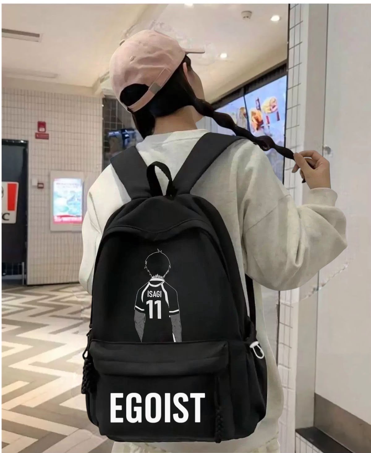 Siyah Egoıst Baskılı Okul,Dershane,Kurs Sırt Çantası
