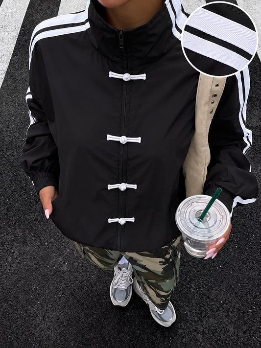 Çift Çizgili Oversize Unisex Ceket