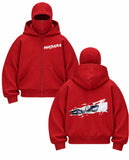 Anime Madara Baskılı Oversize Bacalava Maskeli Sweatshirt