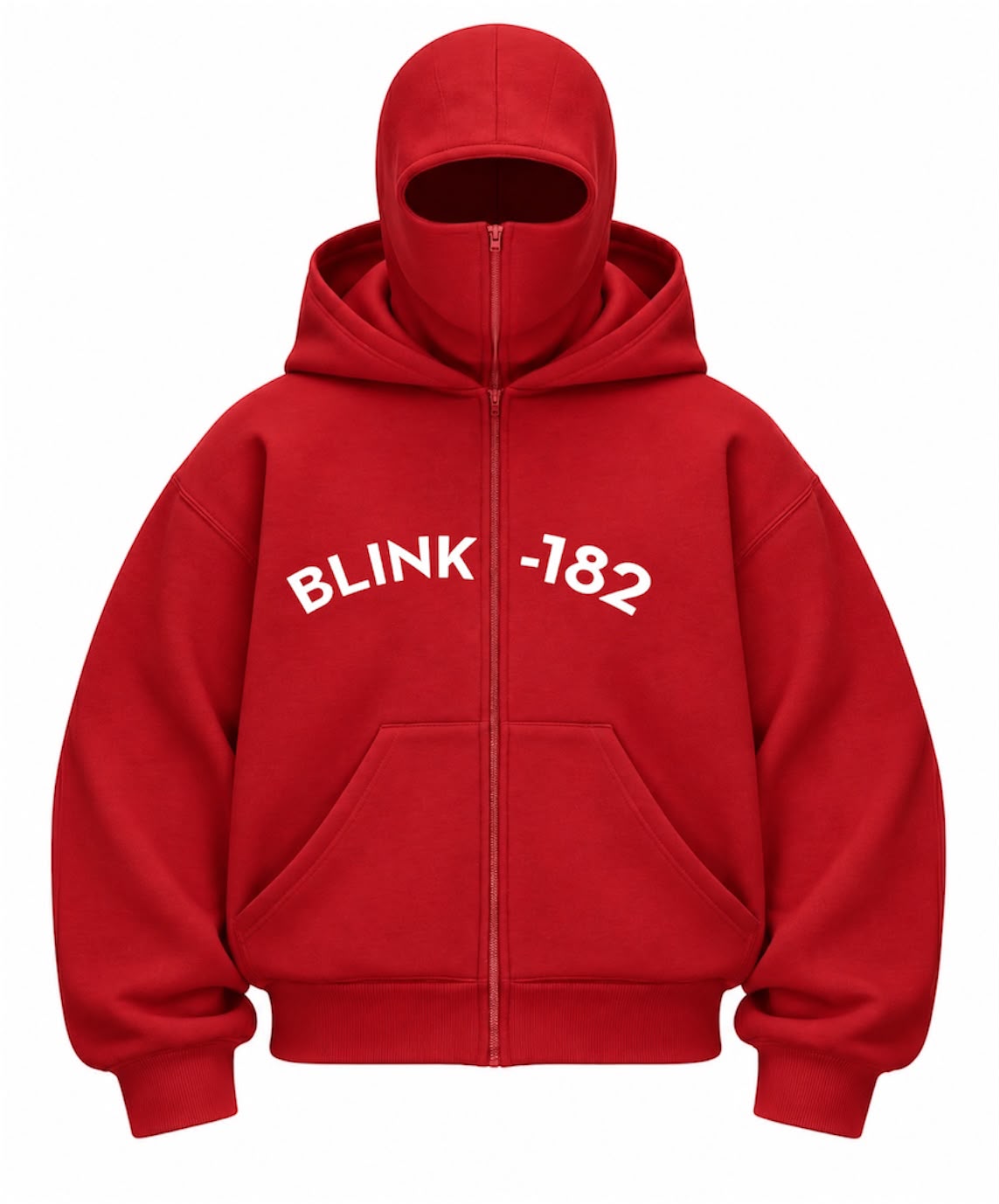 Blink 182 Baskılı Oversize Bacalava Maskeli Sweatshirt
