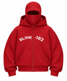 Blink 182 Baskılı Oversize Bacalava Maskeli Sweatshirt