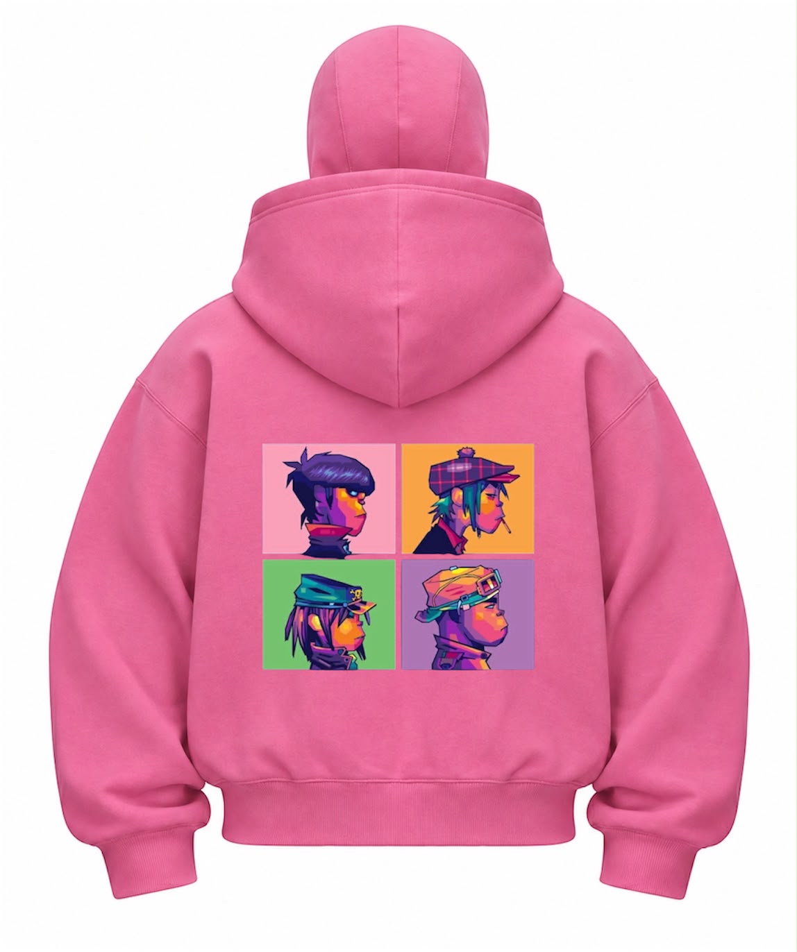 Gorillaz Baskılı Oversize Bacalava Maskeli Sweatshirt