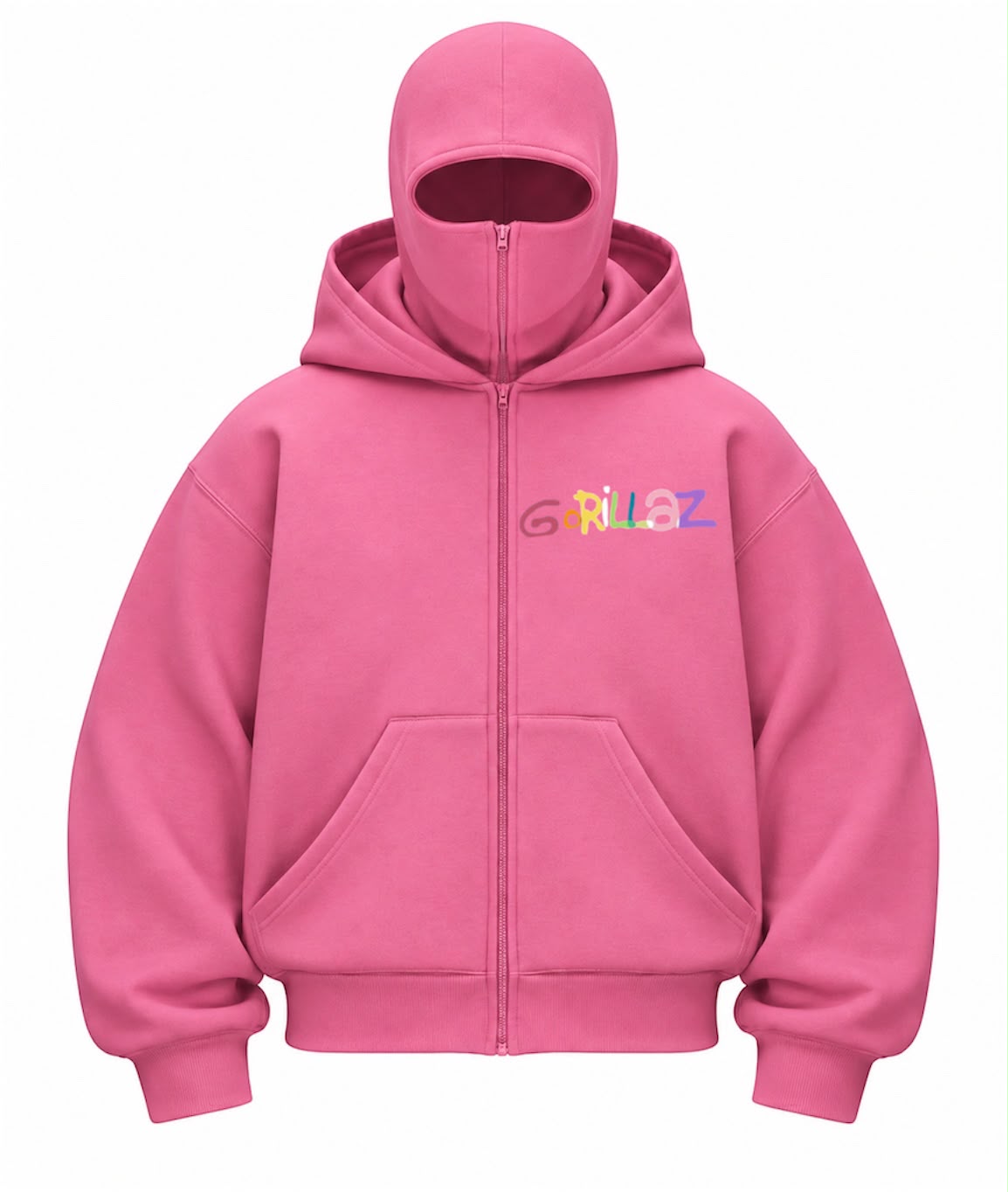 Gorillaz Baskılı Oversize Bacalava Maskeli Sweatshirt