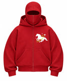 Faster Baskılı Oversize Bacalava Maskeli Sweatshirt