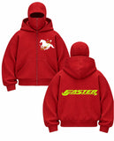 Faster Baskılı Oversize Bacalava Maskeli Sweatshirt