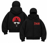 İtachi Naruto Baskılı Oversize Bacalava Maskeli Sweatshirt