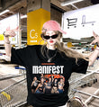 Siyah Manifest Zamansızdık Baskılı T-Shirt