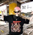 Siyah Manifest Pop T Baskılı T-Shirt
