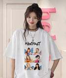 Beyaz Manifest Baskılı T-Shirt