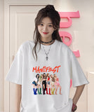 Beyaz Manifest Grup Baskılı T-Shirt