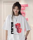 Beyaz Hileli Baskılı T-Shirt
