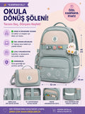 Color Bags 13'' Laptop Bölmeli 2'li Ve Kalemlikli Okul Çantası Seti - Su Yeşili