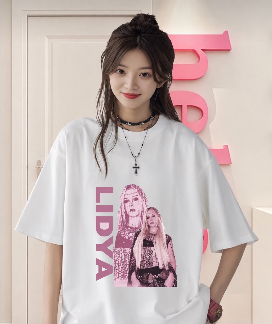 Beyaz Manifest Lidya Baskılı T-Shirt