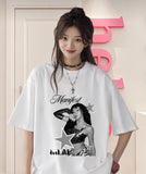 Beyaz Manifest Hilal Baskılı T-Shirt