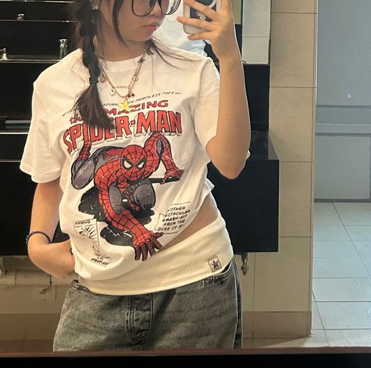 Spider Man Temalı Unisex Oversize T-Shirt