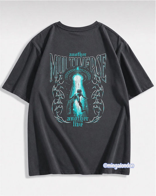 Another Multıverse Sırt Baskılı Füme T-Shirt