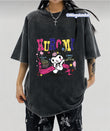 Yıkamalı Kumaş Renkli Yazılı Kuromi Baskılı Oversize T-Shirt