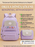 Color Bags 13'' Laptop Bölmeli 2'li Ve Kalemlikli Okul Çantası Seti - mor