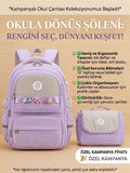 Color Bags 13'' Laptop Bölmeli 2'li Ve Kalemlikli Okul Çantası Seti - mor