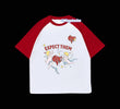 Kırmızı Reglan Kol Expect Them Bakılı T-Shirt