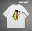 Beyaz Kişiye Özel Tasarlanan Avokado Fotoğraflı Oversize Tshirt