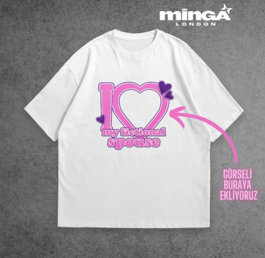 Beyaz Kişiye Özel Tasarlanan Fotoğraflı Oversize Tshirt