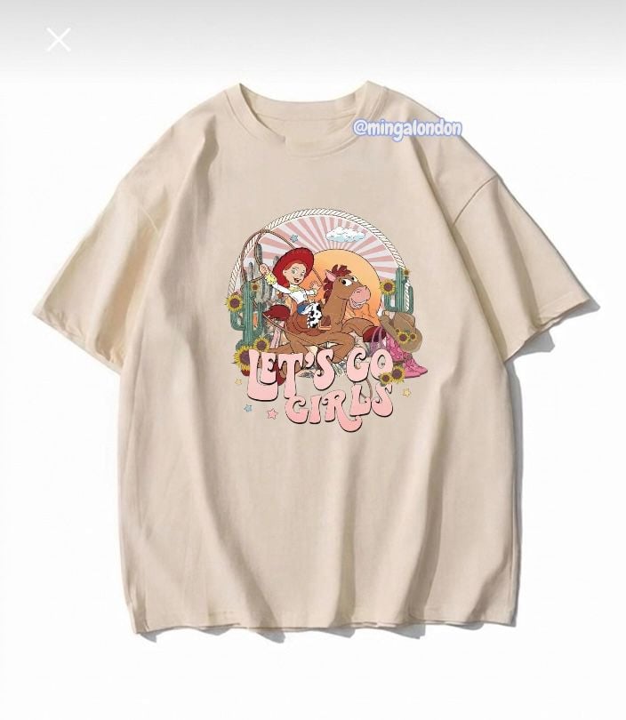Let's Go Gırls Baskılı Bej T-Shirt