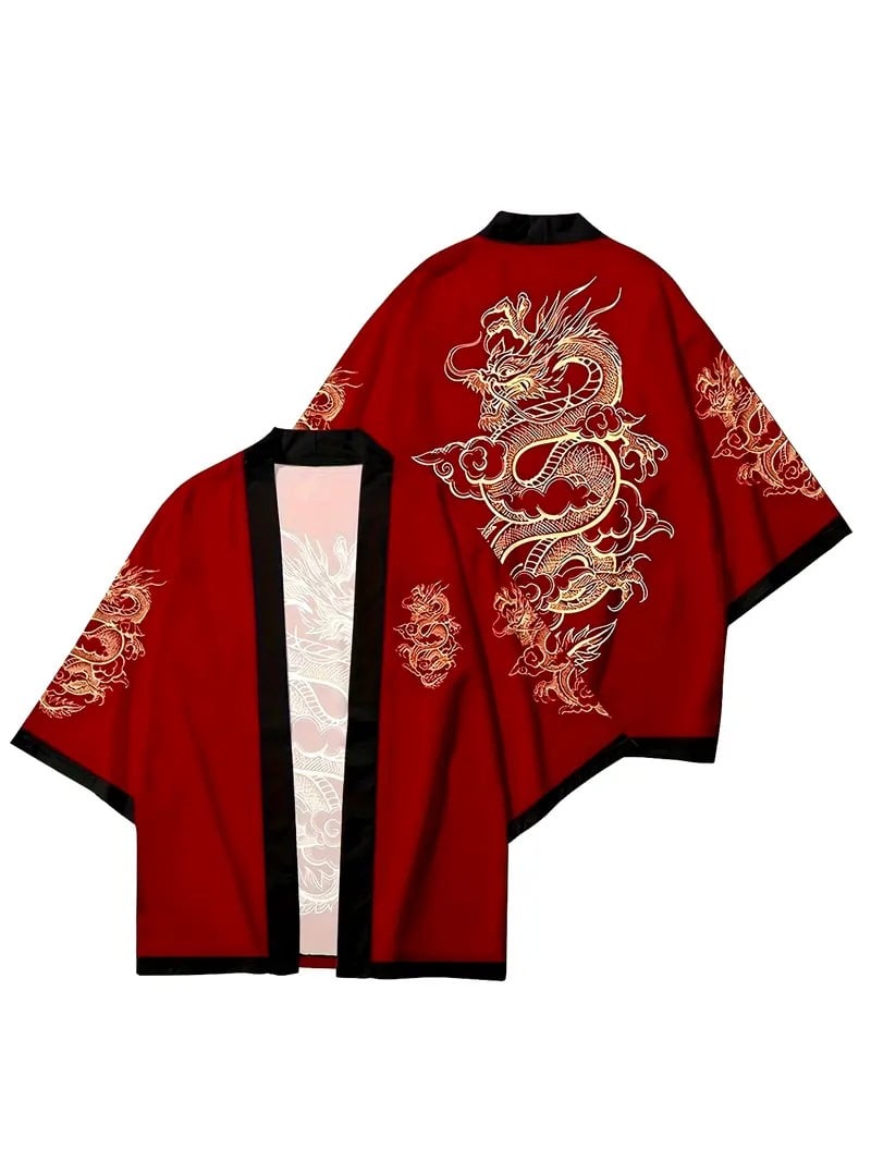 Dragon Baskılı Kimono