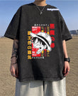 Yıkamalı Kumaş Luffy Tasarım Baskılı  Oversize T-Shirt