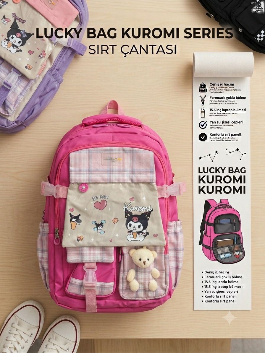 Lucky Bag Kuromı Serıes Sırt Çantası Pembe