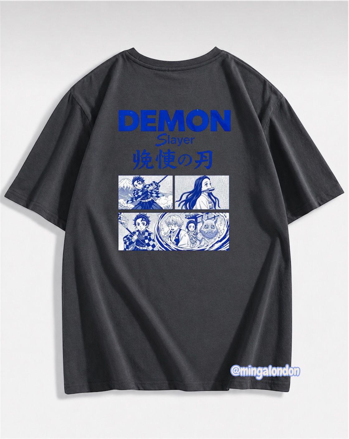 Demon Sırt Baskılı Füme T-Shirt