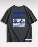 Demon Sırt Baskılı Füme T-Shirt