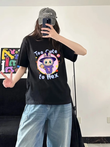 Unisex Cadı Labubu Baskılı Bisiklet Yaka T-Shirt