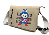 Bej Captain America Labubu Postacı Çantası