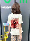 Charles Leclerc Baskılı Bej Oversize Tshirt