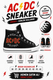 Siyah Ac&Dc Unisex Baskılı  Bağcıklı  Convers