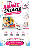 Beyaz Salor Moon  Baskılı Unisex Bağcıklı  Convers