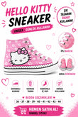 Pembe Heart Kellokıtty  Baskılı Bağcıklı  Convers