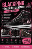 Siyah Black Pınk Group Baskılı Unisex Bağcıklı  Convers
