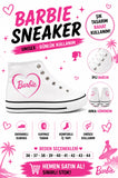 Beyaz Barbie Baskılı Bağcıklı  Convers