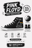 Siyah Pınk Flody Baskılı Unisex Bağcıklı  Convers