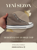 Açık Kahverengi Hıgh Top  Unisex Bağcıklı Convers