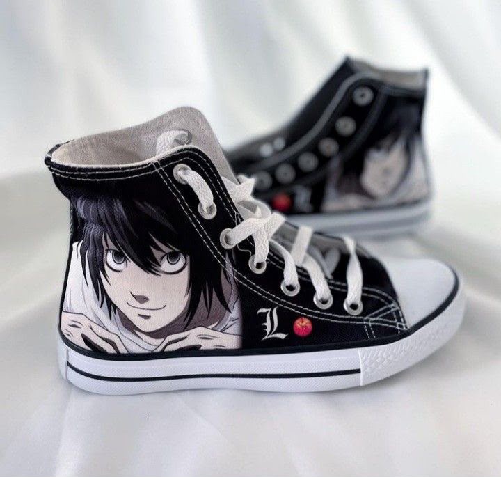 Siyah Anime Attack On Tıtan Baskılı Unisex Bağcıklı Convers
