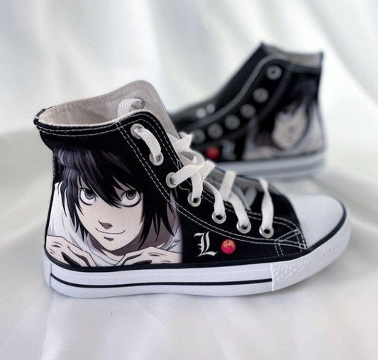 Siyah Anime Attack On Tıtan Baskılı Unisex Bağcıklı Convers