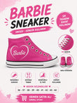 Pembe Barbie Baskılı Bağcıklı  Convers