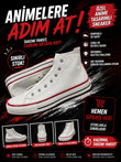 Beyaz Canvas Unisex Bağcıklı Convers