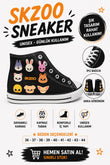 Siyah Skzoo Unisex Baskılı  Bağcıklı  Convers