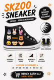 Siyah Skzoo Unisex Baskılı  Bağcıklı  Convers