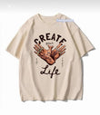 Create Your Life 1980 Baskılı Bej T-Shirt