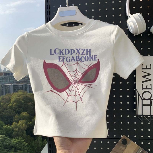 Spider Man Temalı Croptop Bluz